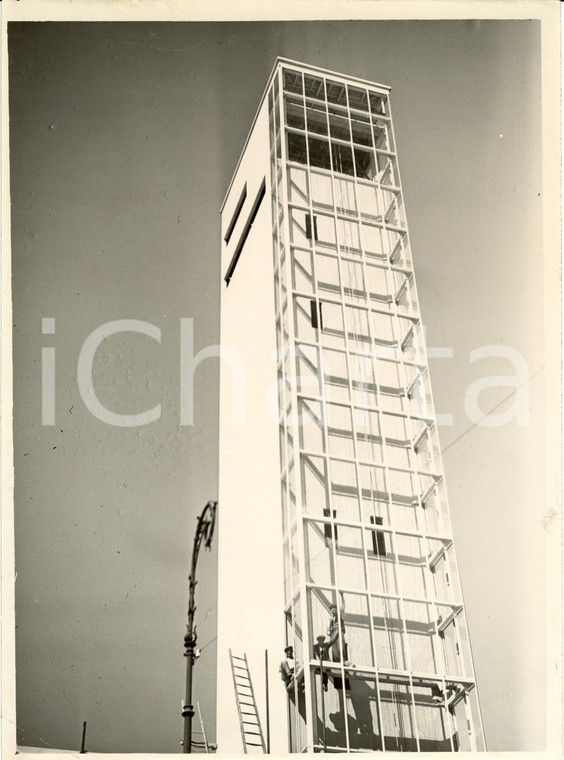 1935 MILANO Fiera Campionaria - Costruzione torre padiglione SNIA VISCOSA *Foto