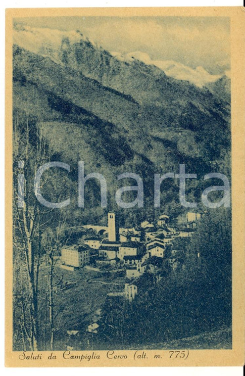 1930 ca CAMPIGLIA CERVO (BI) Veduta panoramica *Cartolina postale FP NV