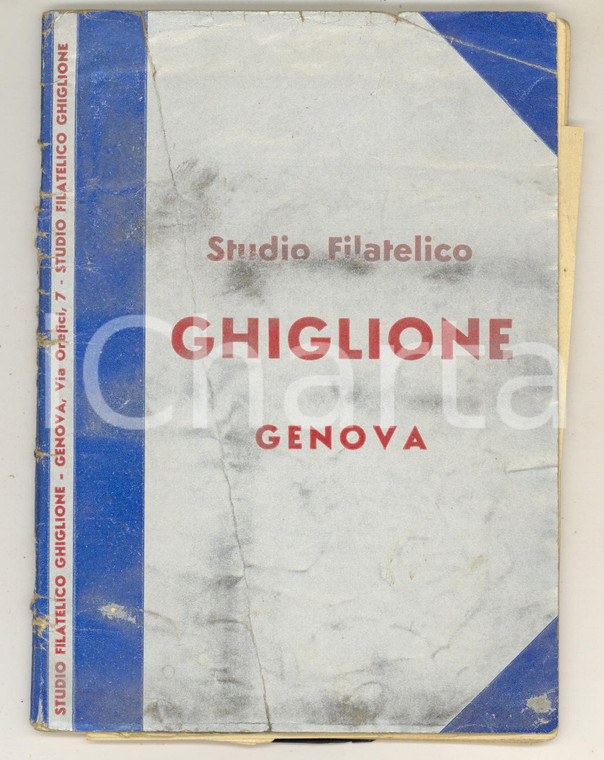 1939 GENOVA Catalogo Studio Filatelico GHIGLIONE
