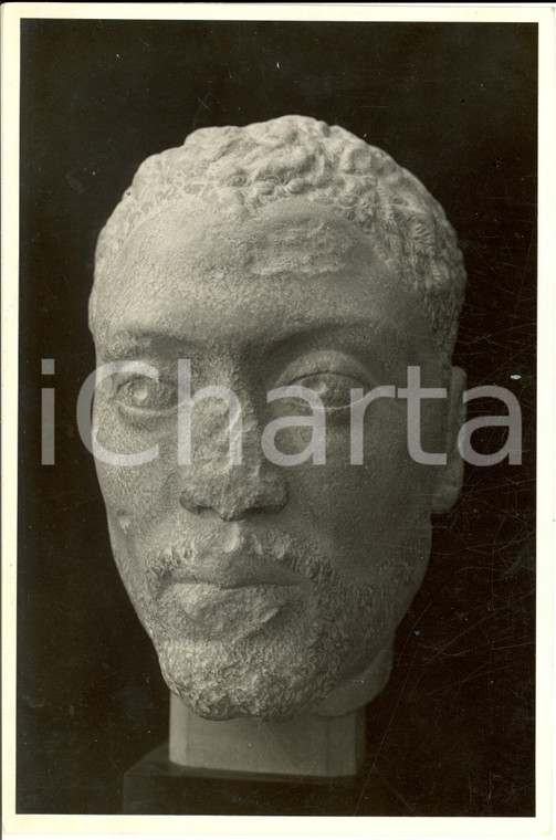 1937 ETIOPIA Testa di abitante antica NUBIA al Museo di BERLINO *Fotografia