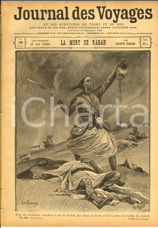 1900 JOURNAL DES VOYAGES Lac TCHAD - Mort de RABAH *Revue ILLUSTREE n°198