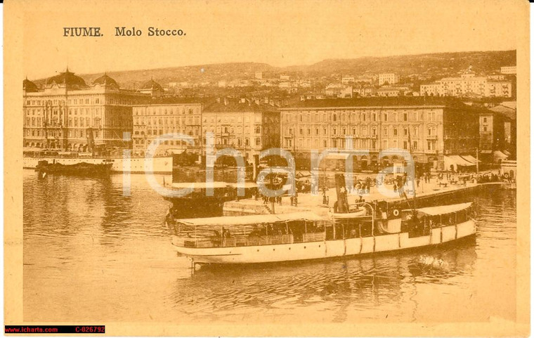 1920 ca FIUME (Istria) Veduta del MOLO STOCCO fp nv