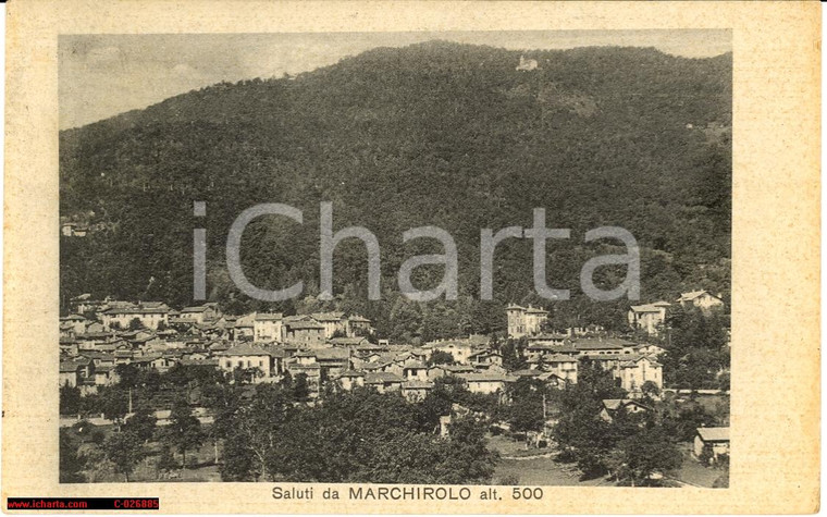 1932 MARCHIROLO (Varese) Veduta panoramica *Cartolina ANIMATA FP VG