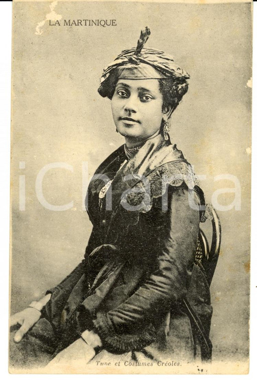 1919 FORT-DE-FRANCE (Martinica) Donna in costume tradizionale *Cartolina FP VG