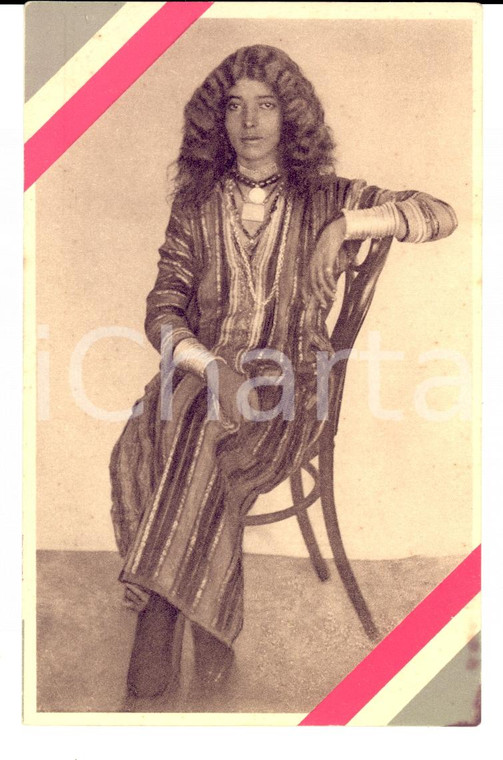 1930 ca AOI Bellezza africana in costume tradizionale *Cartolina COLONIALE FP NV