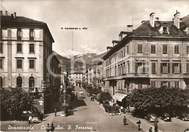 1955 ca DOMODOSSOLA (VB) Corso FERRARIS con Gelataio ambulante *Animata FG NV