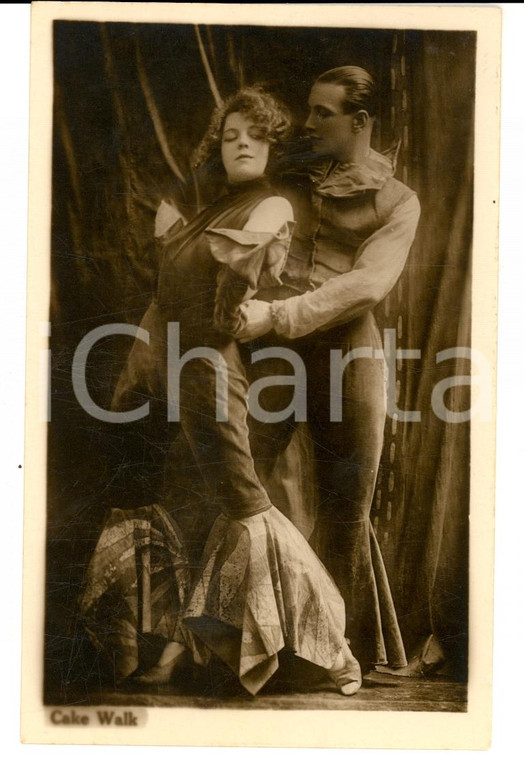 1930 ca STORIA DELLA DANZA Coppia di ballerini di CAKEWALK *Cartolina VINTAGE