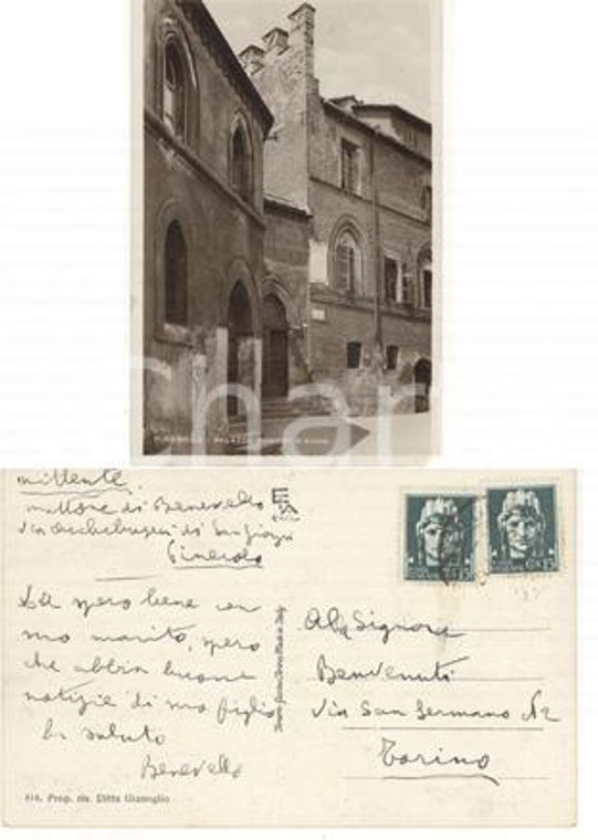 1940 ca PINEROLO (TO) Cartolina con autografo conte MATTONE DI BENEVELLO FP VG