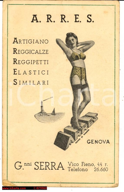 Genova anni '40 - ARRES *Reclame Reggicalze