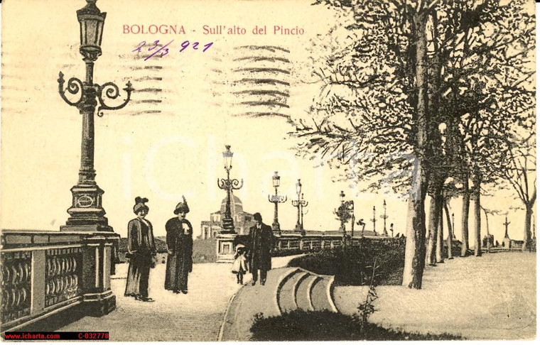 1921 BOLOGNA Sull'alto del PINCIO *Cartolina FP VG