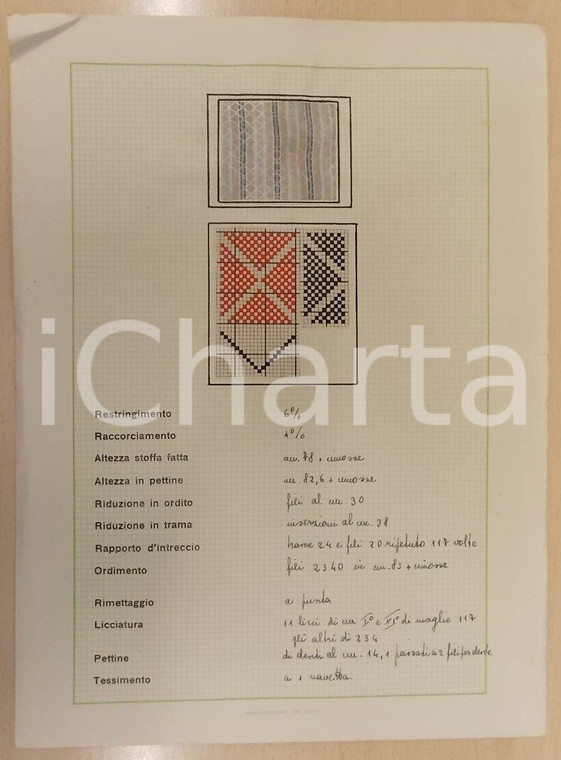 1939 BERGAMO Angelo GALIGNANI Studi sui tessuti *Campionari allegati