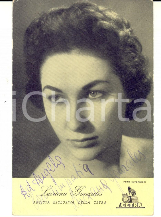 1960 ca Cantante LUCIANA GONZALES *Cartolina con AUTOGRAFO