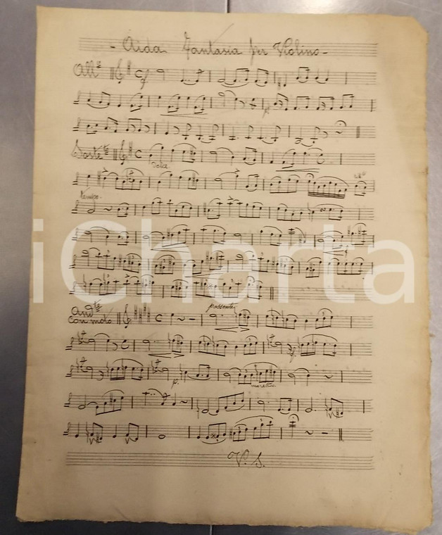 1900 ca Jean-Baptiste SINGELEE Aida - Fantasia per violino *Spartito manoscritto