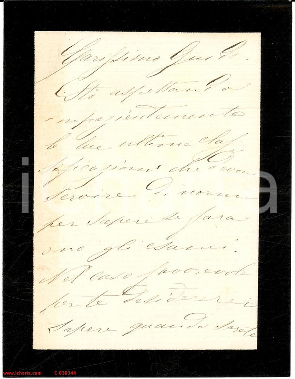 1880 ca TORINO Contessa BIANDRA' DI REAGLIE incoraggia il figlio per gli esami