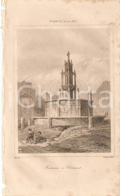 1840 CLERMONT FERRAND (F) Fontaine d'AMBOISE - L'univers *Stampa inc. LEMAITRE