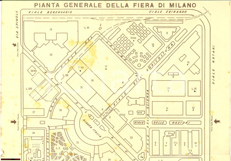 1948 XXVI FIERA DI MILANO Pianta Ufficiale