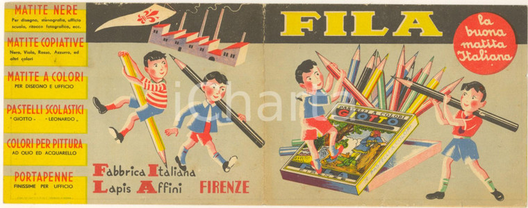 1949/50 FILA FIRENZE matite - Calendario scolastico tascabile