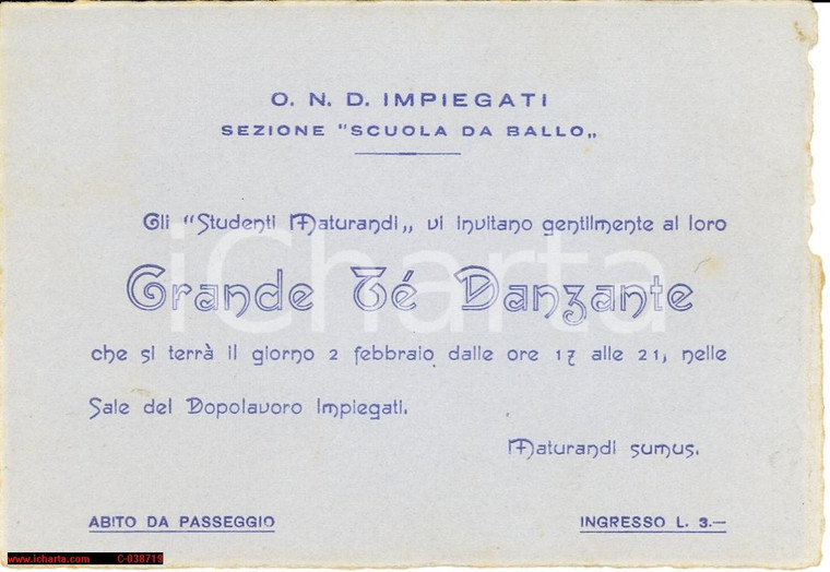 1930 (?) OND Grande the danzante studenti maturandi