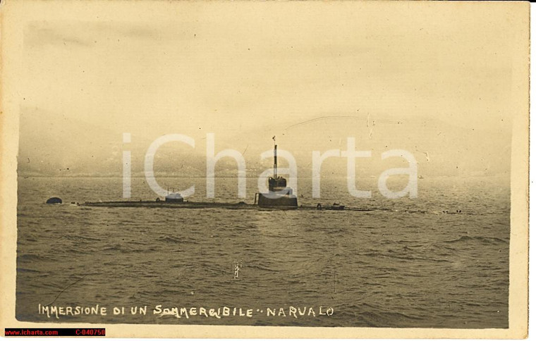 1935 Sommergibile NARVALO cl SQUALO che si immerge