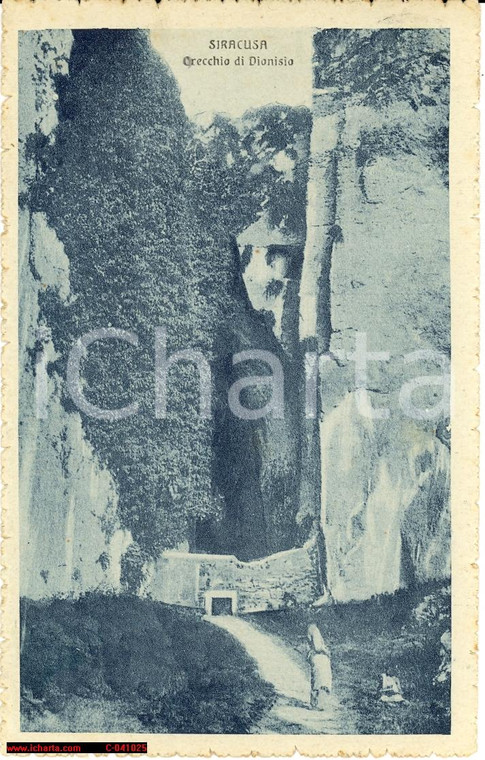 1918 SIRACUSA Orecchio di DIONISO *Cartolina postale ANIMATA FP VG