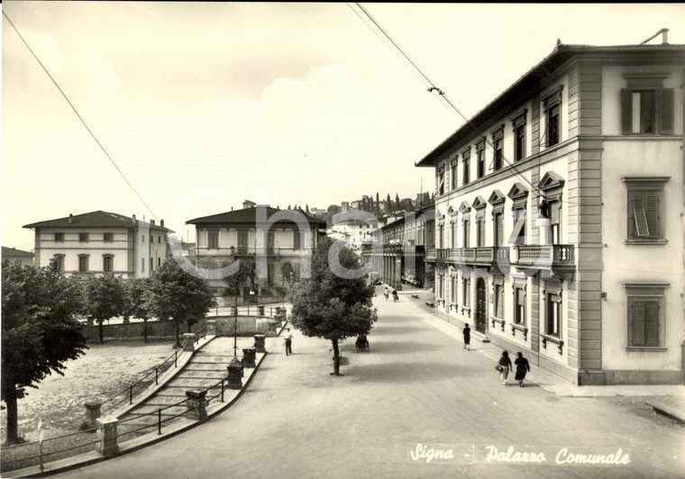 1955 ca SIGNA (FI) Veduta Palazzo Comunale ANIMATA FG