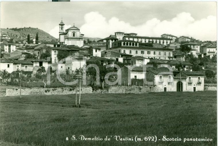1955 ca SAN DEMETRIO NE' VESTINI (AQ) Scorcio panoramico *Cartolina FG VG