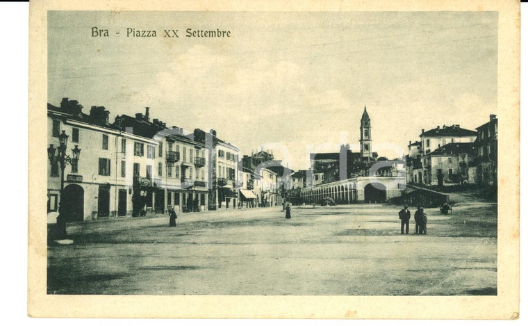 1931 BRA (CN) Piazza XX SETTEMBRE Cartolina ANIMATA FP VG