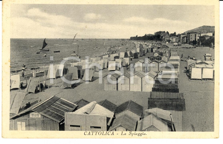 1930 CATTOLICA (RN) La spiaggia Cartolina FP NV