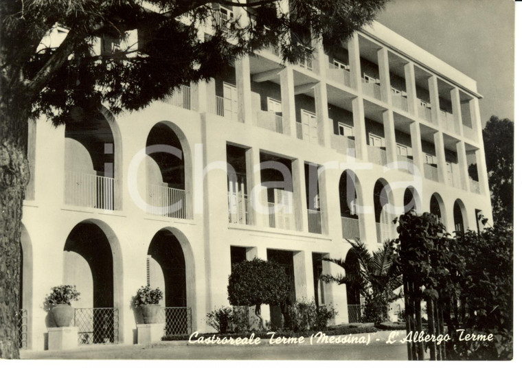 1955 CASTROREALE TERME (ME) L'Albergo Terme *Cartolina postale FG VG