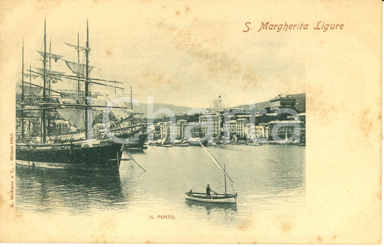 1910 ca SANTA MARGHERITA LIGURE (GE) Il porto con velieri *Cartolina FP NV