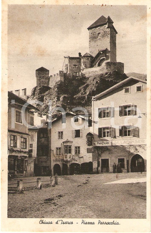 1936 CHIUSA (BZ) Piazza PARROCCHIA Panificio LADINSER Valle ISARCO *Cartolina FG