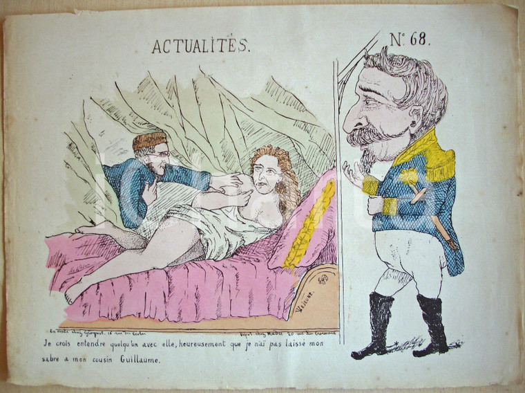1871 Caricatura Mon sabre à mon cousin GUILLAUME I