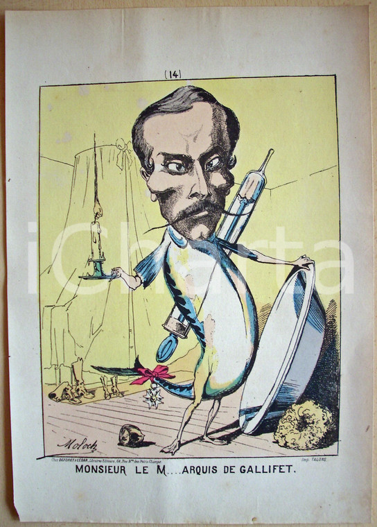 1871 Caricatura del Marchese di GALLIFET Illus. MOLOCH