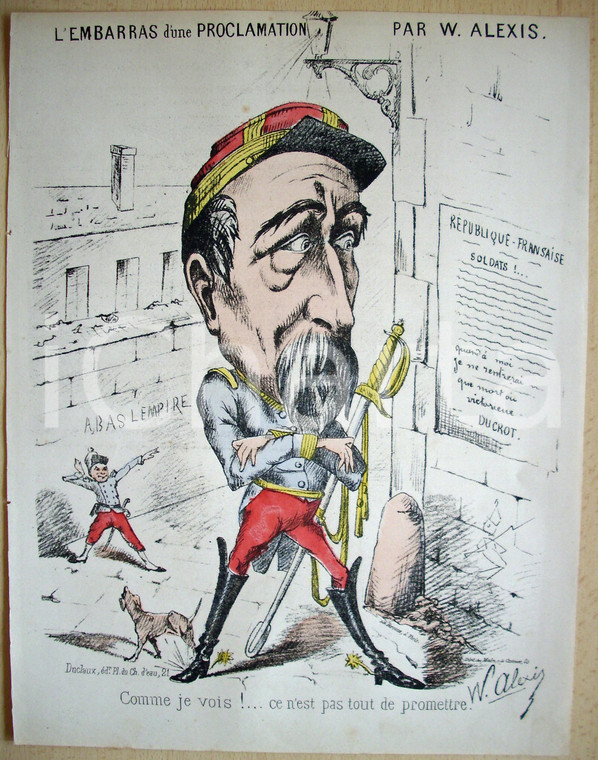 1871 Caricatura Auguste-Alexandre DUCROT Ill. W. ALEXIS