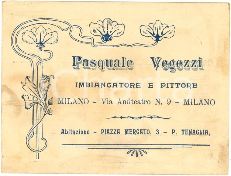 1920 MILANO Imbiancatore e pittore Pasquale VEGEZZI