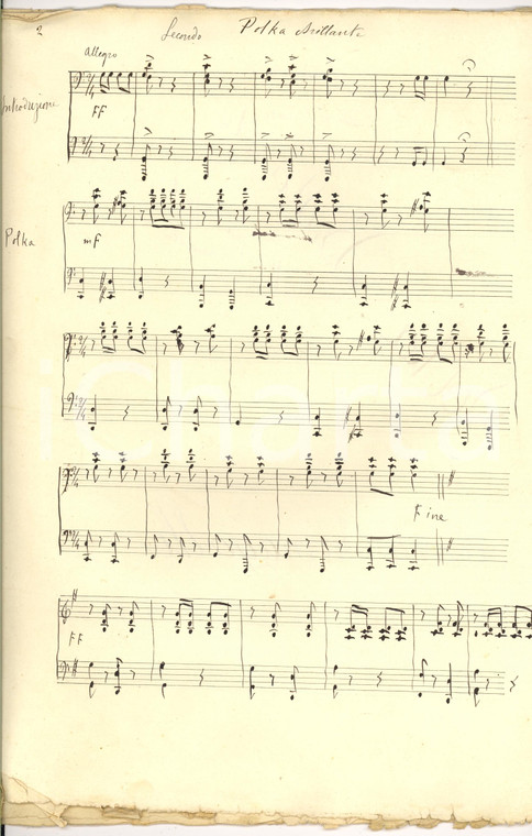 1890 circa Carlo FUMAGALLI Polka Brillante Inno OBERDAN