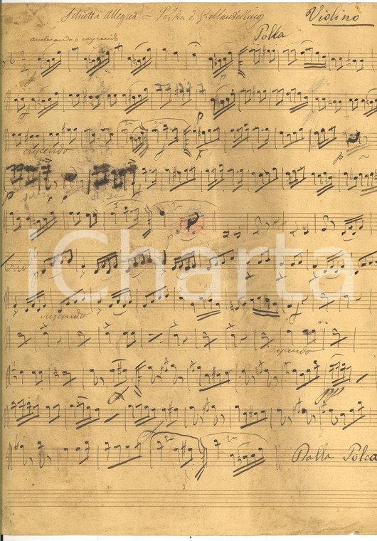 1880 ca G. MANTELLINO Schietta allegria POLKA Violino