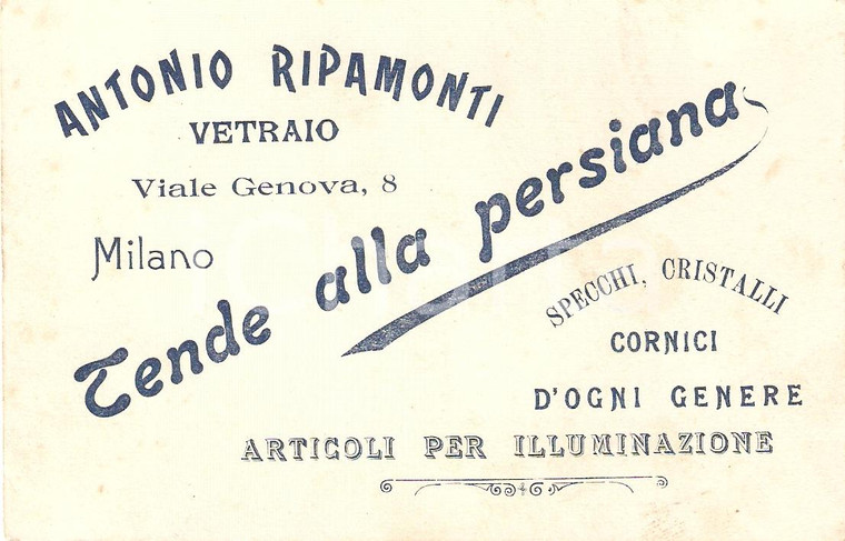 1900 MILANO Vetraio Antonio RIPAMONTI Tende a persiana
