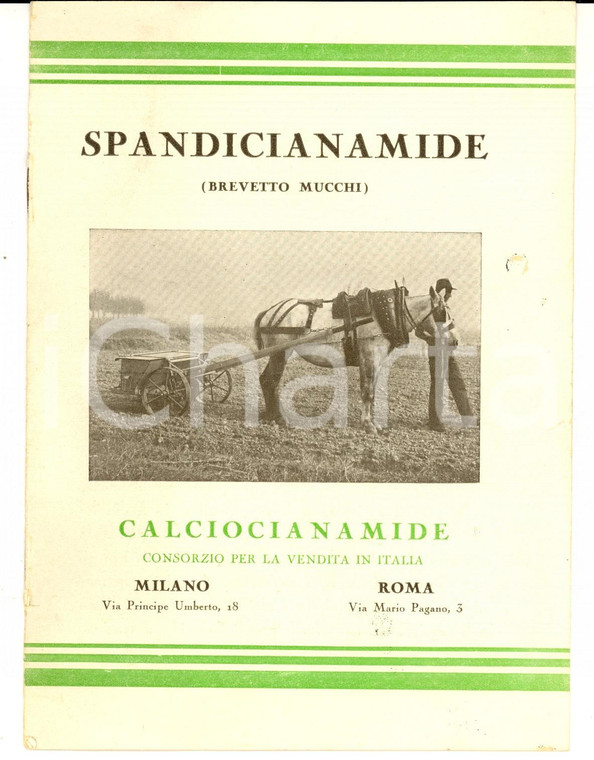 1930 ca La spandicianamide  modello MUCCHI *Opuscolo PUBBLICITARIO