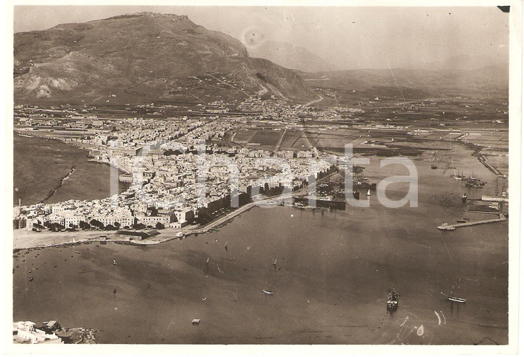 1931 TRAPANI Veduta aerea del porto Vera FOTOGRAFIA Animata