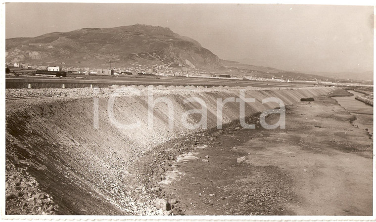 1933 TRAPANI Costruzione strada tra banchine del porto FOTOGRAFIA
