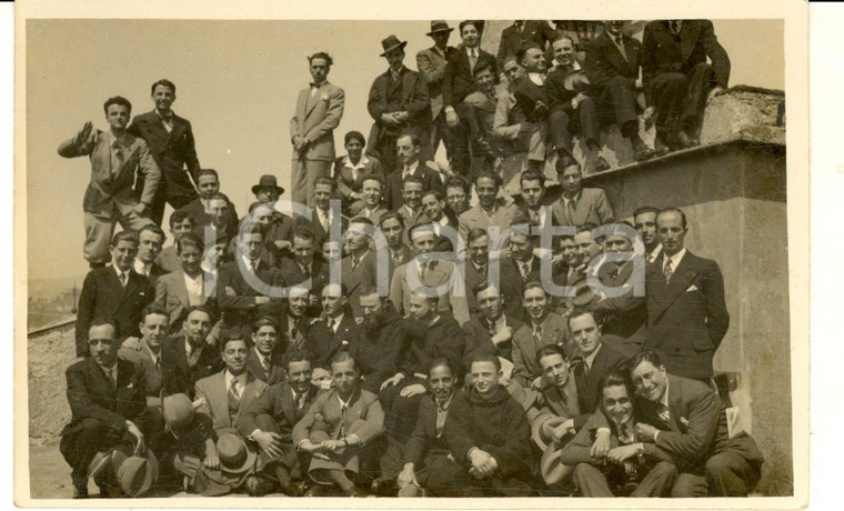 1933 SAN GIORGIO SCARAMPI Gruppo di giovani con frati cappuccini *Foto cartolina