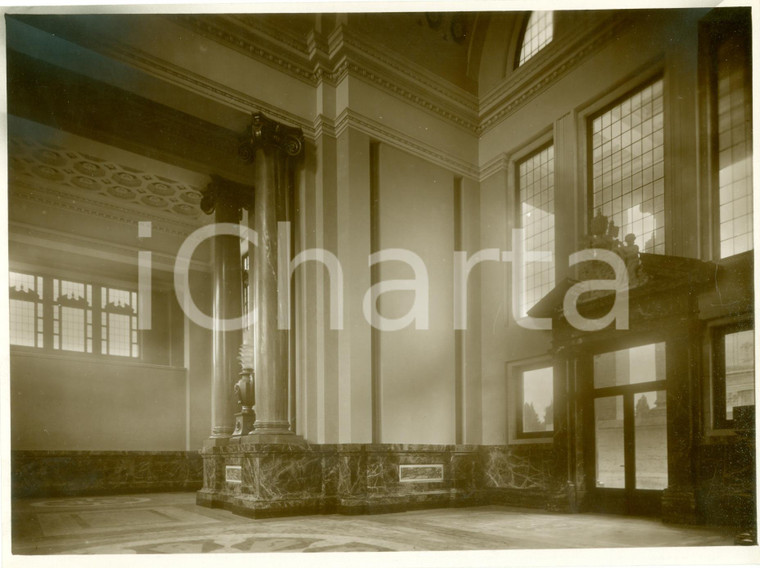 1935 ca CITTA' DEL VATICANO Salone interno nuova stazione ferroviaria FOTOGRAFIA