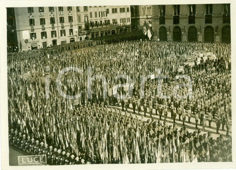 1938 ROMA Truppe schierate in Piazza VENEZIA per Ventennale Vittoria *FOTOGRAFIA