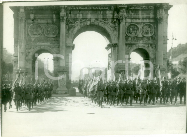 1938 ROMA Sfilata FORZE ARMATE per anniversario Vittoria Arco di Trionfo *FOTO