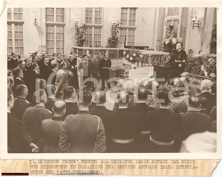 1942 Von Ribbentrop Tripartite Pact commemoration PHOTO