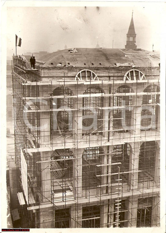 1937 Milano, Palazzo dell'Arengario, lavori costruzione