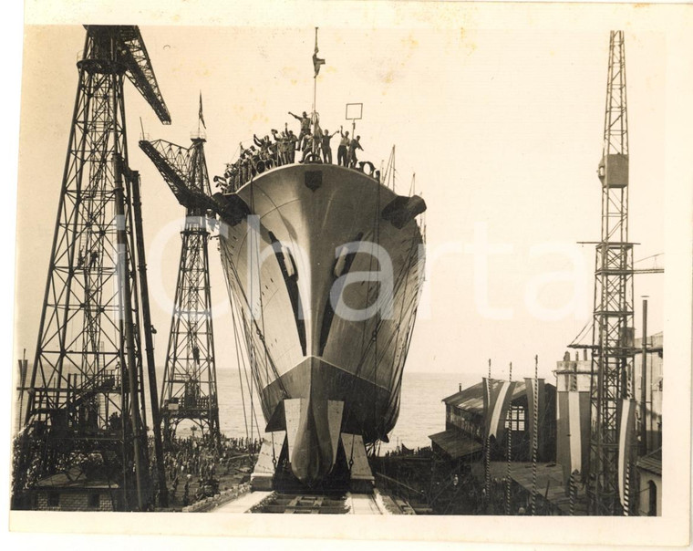 1934 Sestri. Varo incrociatore Montecuccoli, R. Marina - Foto 15x12 cm