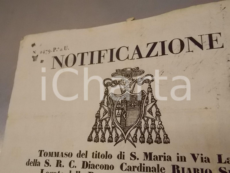 1840 CAGLI (PU) Interdizione Annibale ALBERTINI scialacquatore del patrimonio