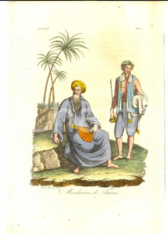 1830 ca FERRARIO COSTUME ASIA Mandarino di Turon *Inc. Andrea BERNIERI